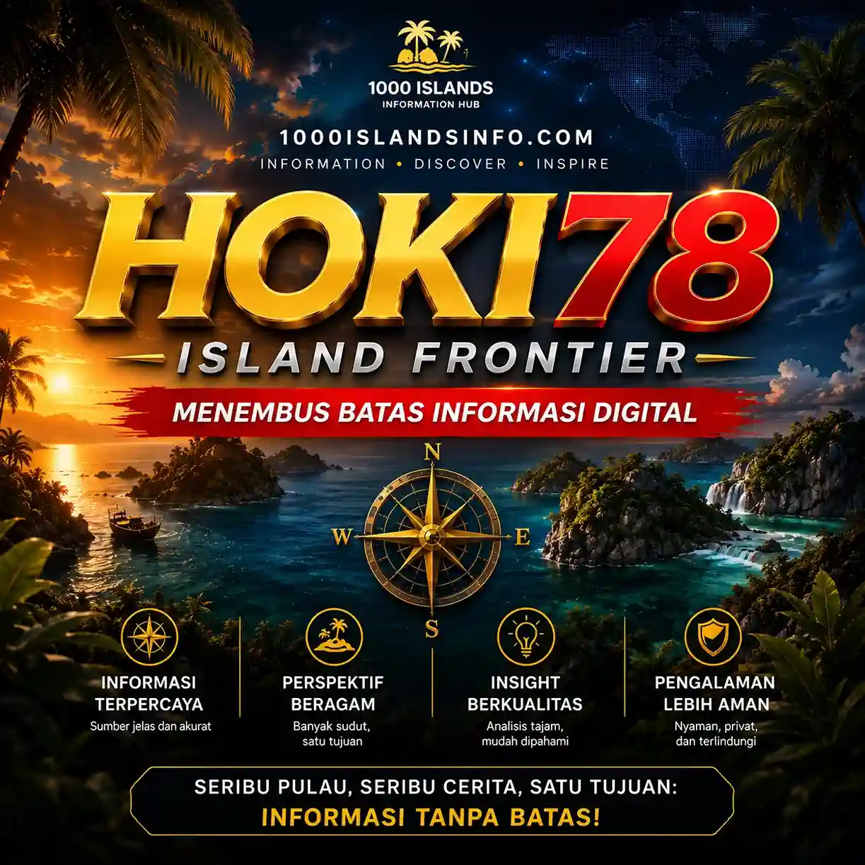 Thumbnail 1 of 3, Poster, HOKI78 Island Frontier — Menembus Batas Informasi Digital designed and sold by HOKI78.